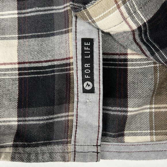 Marmot Sz Mens L Flannel Long-Sleeve Button-Down Casual Shirt Black Brown Plaid - Picture 6 of 15